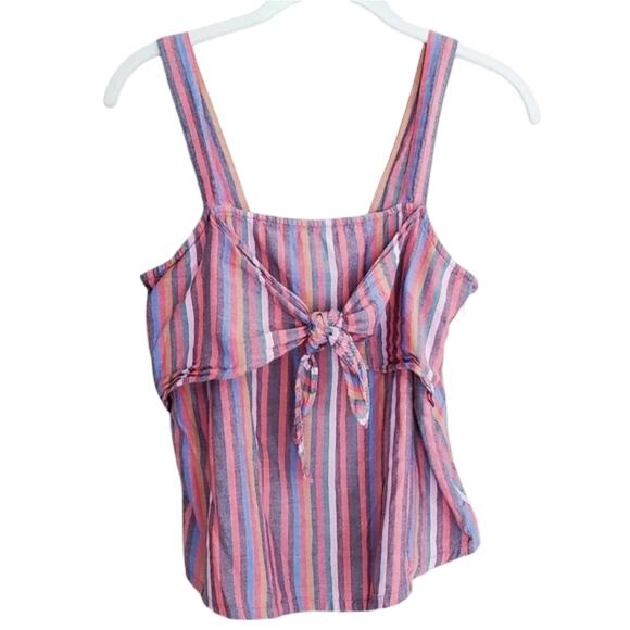 Madewell Rainbow Striped Tank Top Women's size‎ XS / 0 Pink Cotton Wrap Summer - Picture 1 of 11